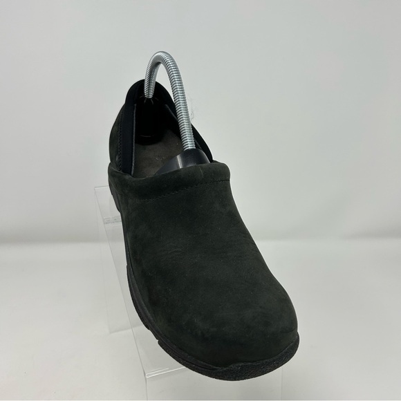 Dansko Kelsey Black Dark Green Suede Professional Clogs Size 39 - Picture 3 of 15